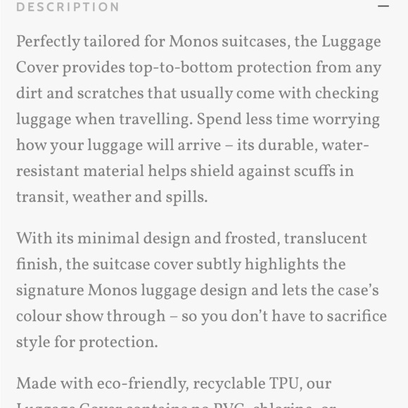 Monos Clear Opaque Luggage Cover - Picture 3 of 4